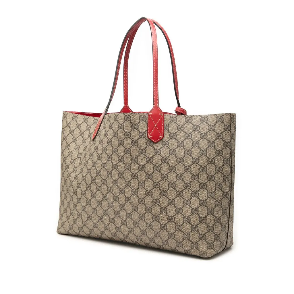 Gucci GG Supreme Reversible Tote Beige Canvas Good - Back View