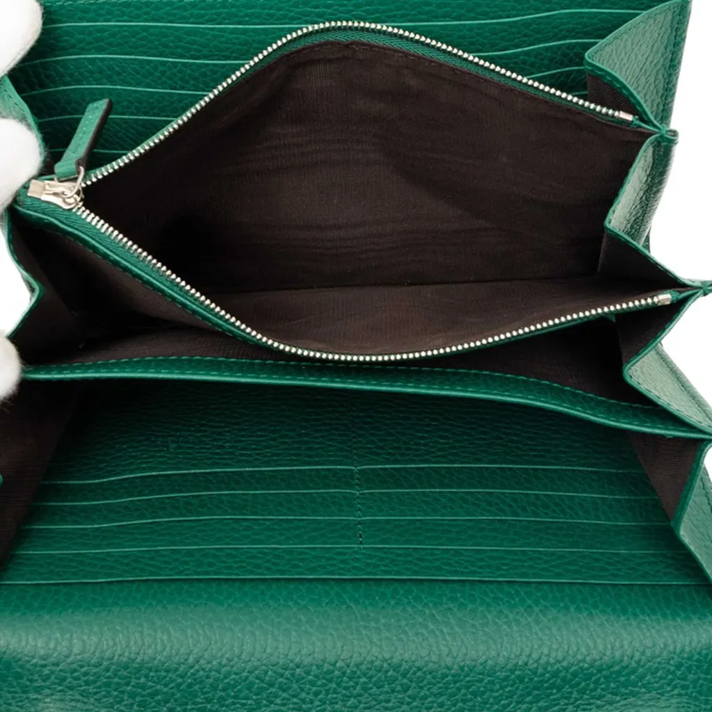 Gucci Calfskin Dionysus Wallet on Chain Green Leather Very good - Model View