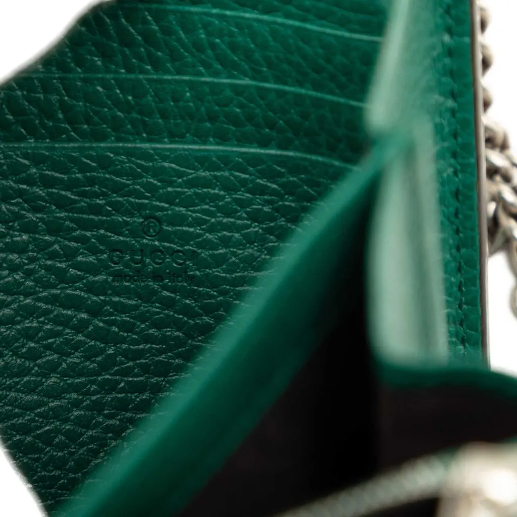 Gucci Calfskin Dionysus Wallet on Chain Green Leather Very good - Box View