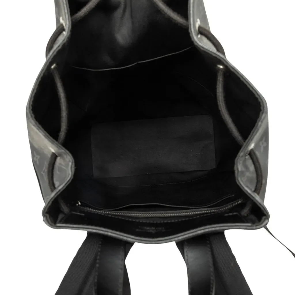 Louis Vuitton Monogram Eclipse Explorer Backpack Black Canvas Good - Model View