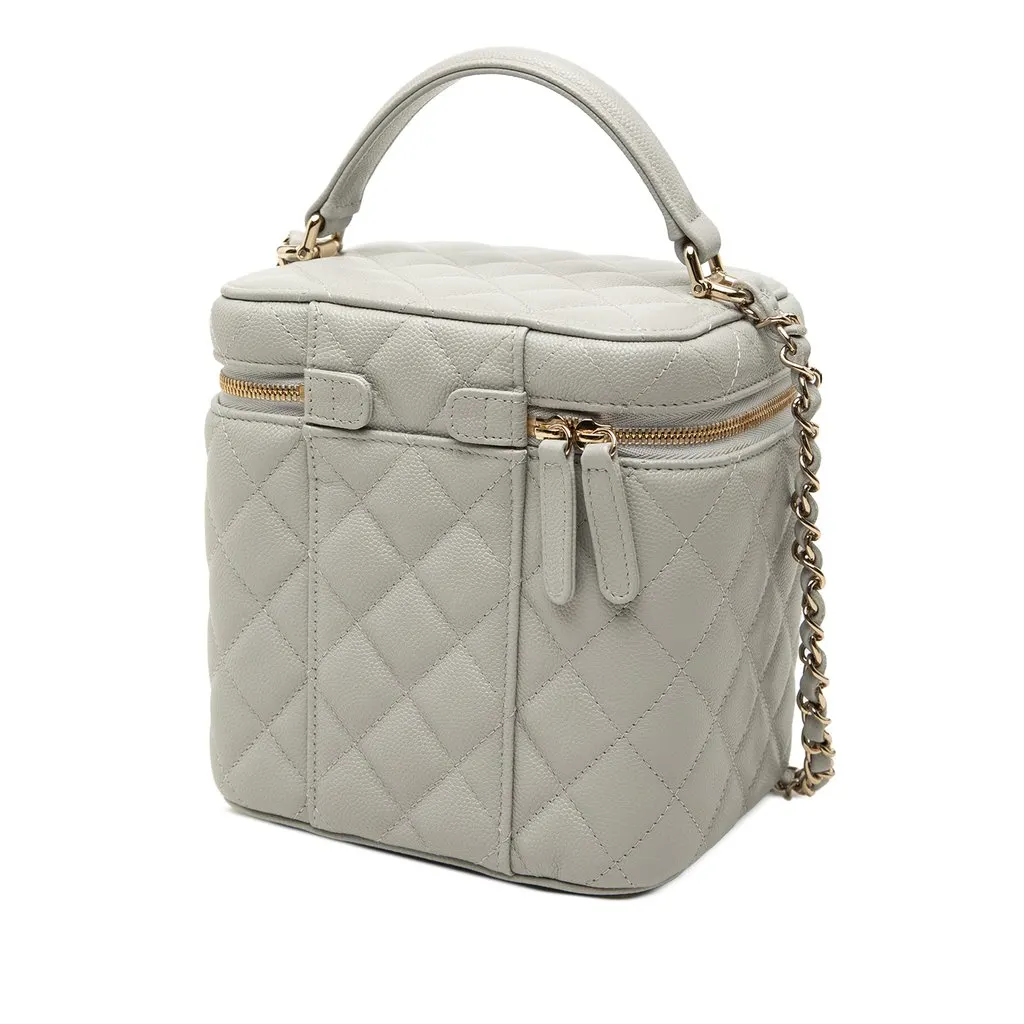 Chanel Small CC Caviar Top Handle Vanity Case with Chain MultiColor Leather Very good - Back View