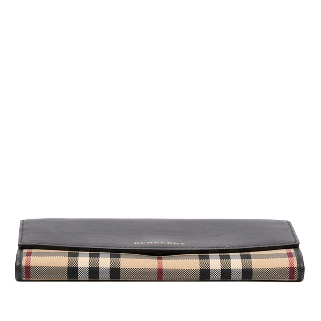 Burberry Leather and Haymarket Check Nylon Porter Continental Wallet Black Leather Good - Inside View