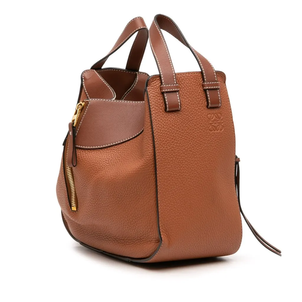 Loewe Small Bicolor Leather Hammock Satchel Brown Leather Good - Back View