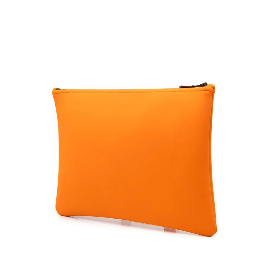 Hermès Large Neoprene Neobain Case Orange Polyester Very good - Back View