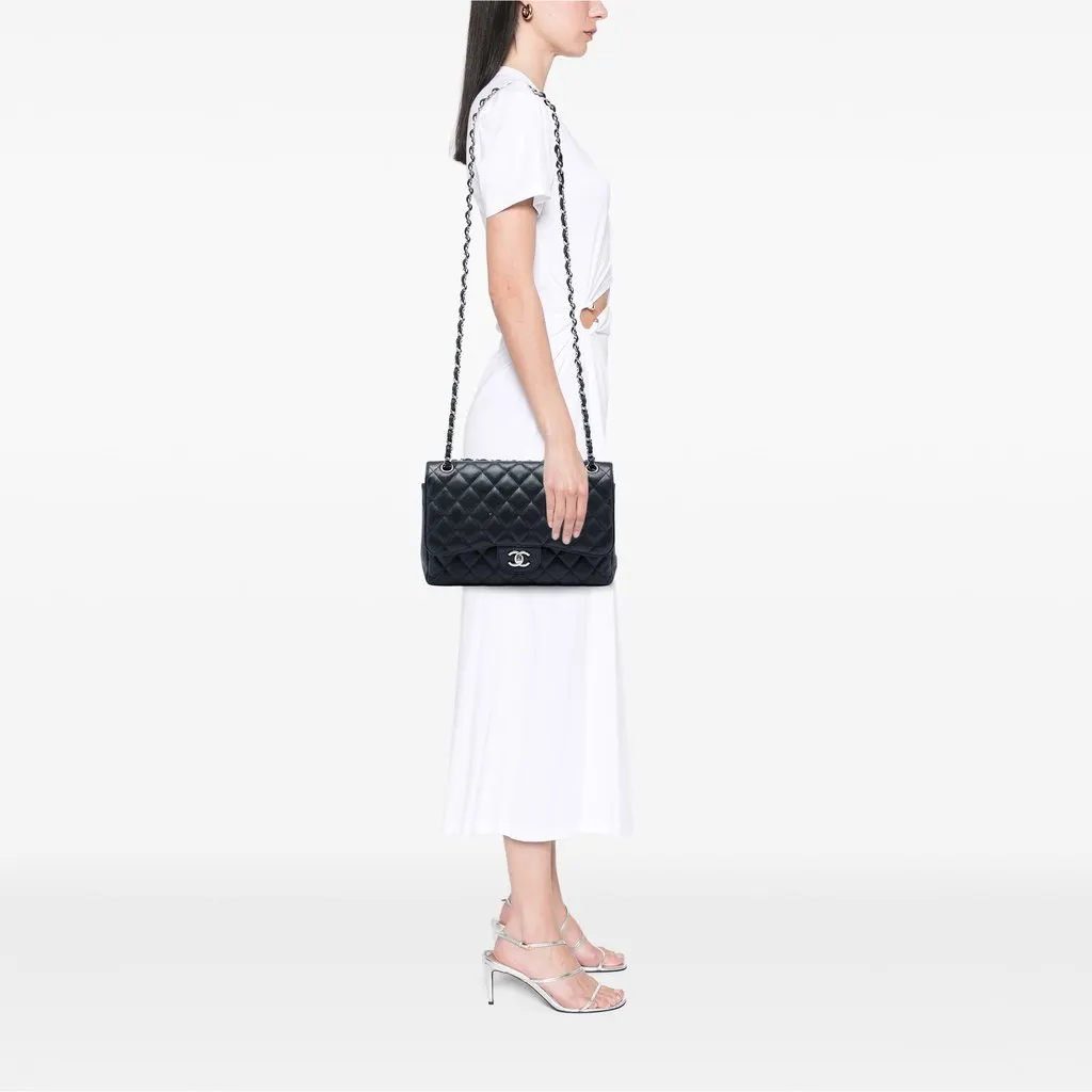 Chanel Jumbo Classic Caviar Double Flap Black Leather Very good - Box View
