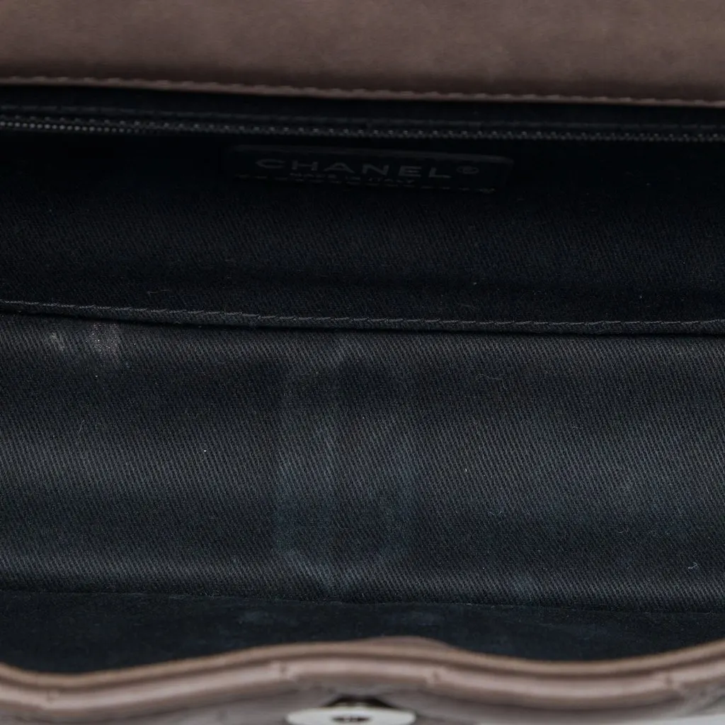 Chanel Paris Byzance Jumbo Washed Lambskin Take Away Flap Brown Leather Very good - Model View