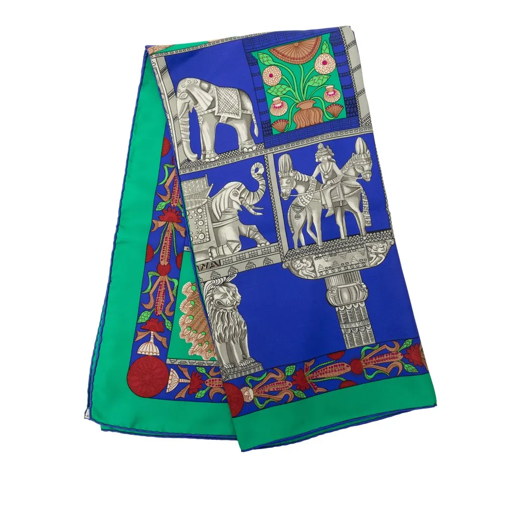 Hermès Torana Silk Scarf 90 Blue Very good - Front View