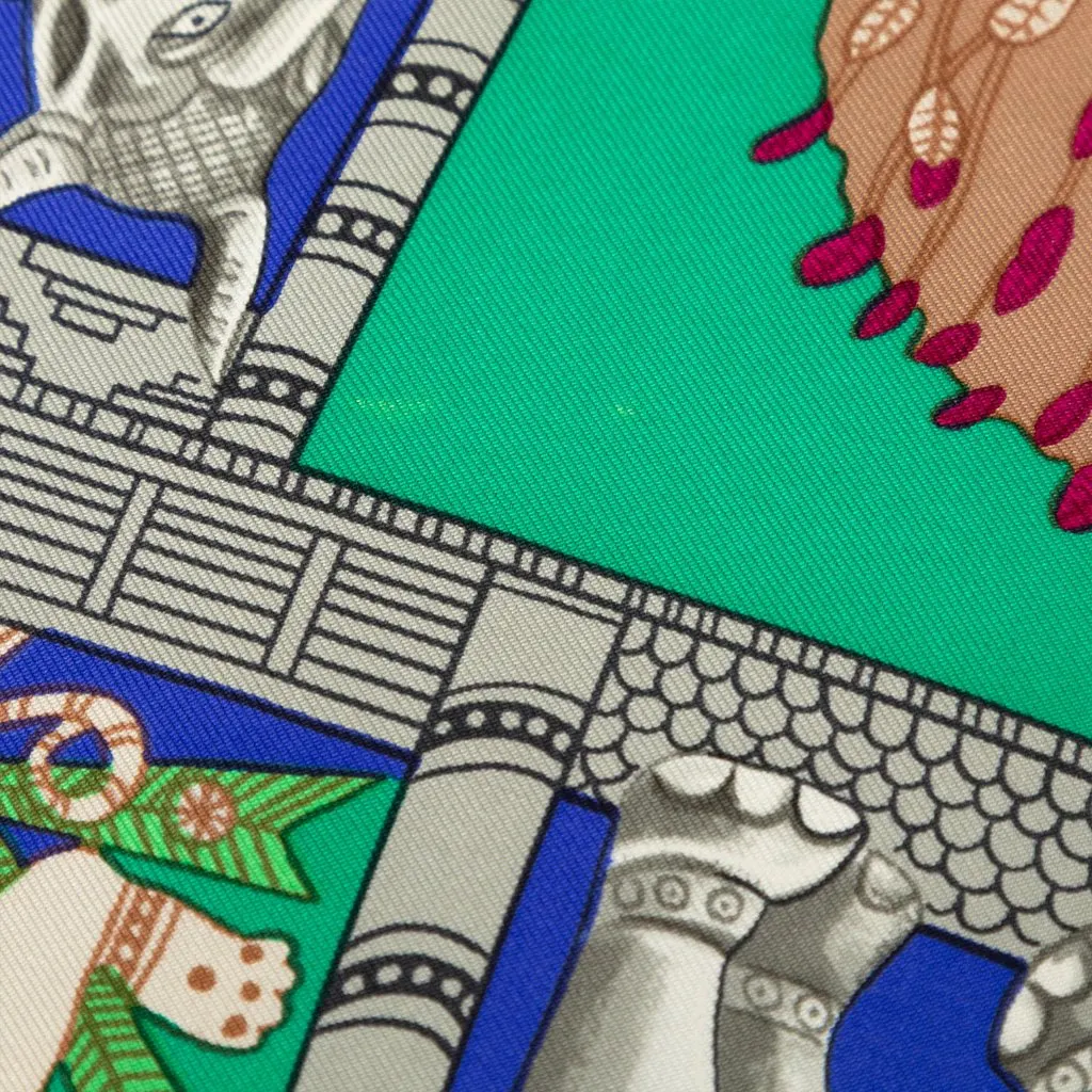 Hermès Torana Silk Scarf 90 Blue Very good - Box View
