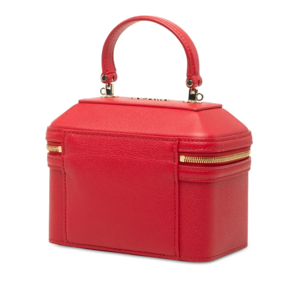 Bvlgari Leather Serpenti Forever Vanity Bag Red Leather Very good - Back View