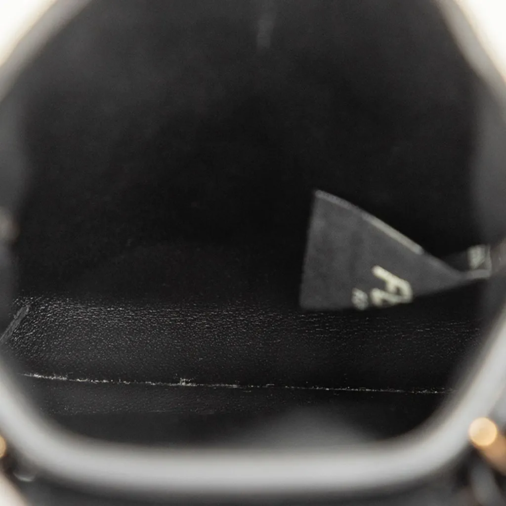 Fendi Leather FF Diamond Phone Case Crossbody Black Leather Good - Model View
