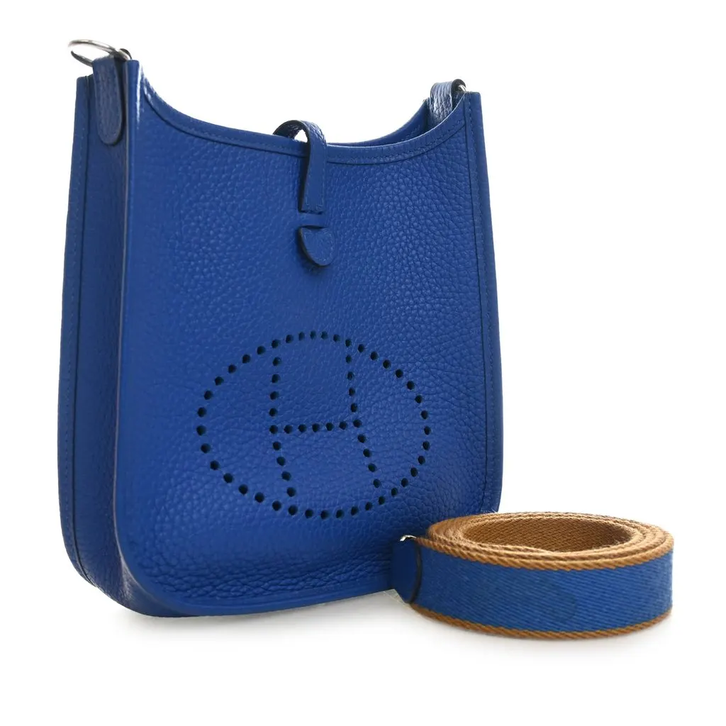 Hermès Clemence Evelyne I TPM 16 Blue Leather Very good - Inside View