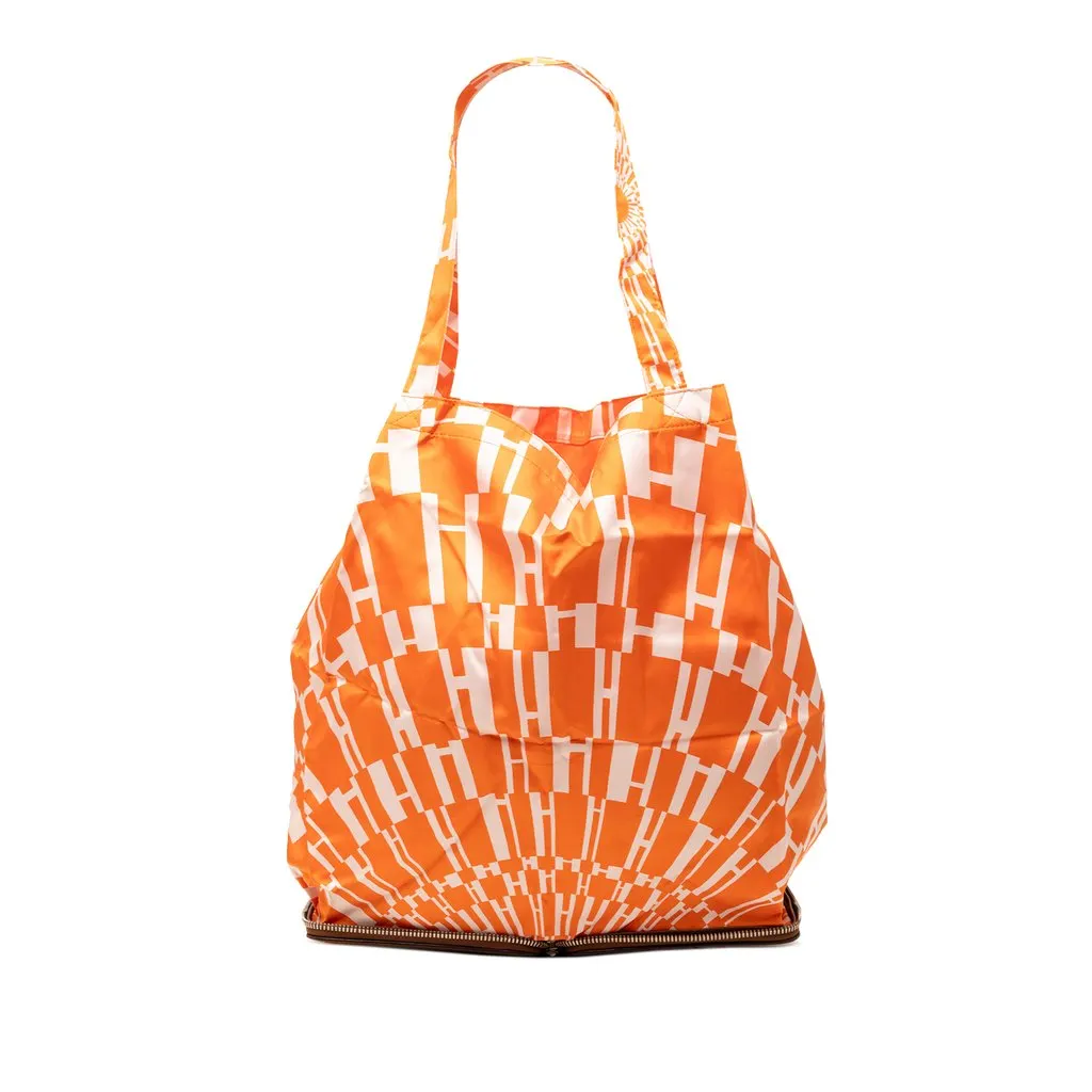 Hermès H Logo Silky Pop Folding Pouch Tote Orange Very good - Front View