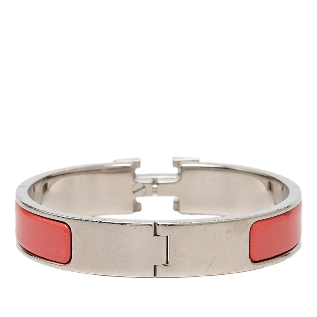 Hermès Narrow Enamel Clic H Bracelet PM Red Very good - Inside View