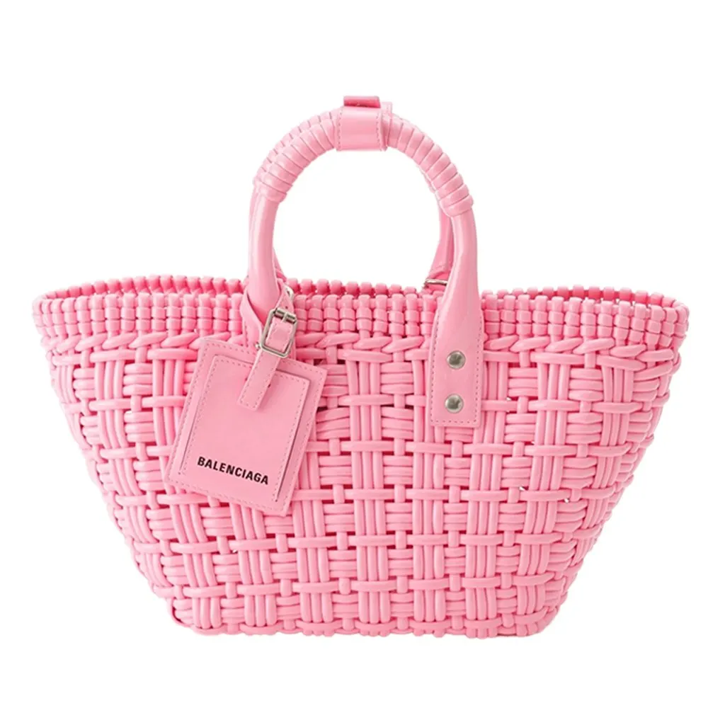 Balenciaga Faux Leather Bistro Panier XS Pink Very good - Front View