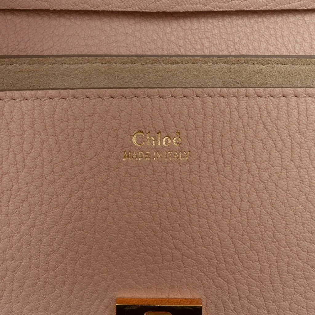 Chloé Small Grained Calfskin Drew Crossbody Pink Leather Very good - Box View