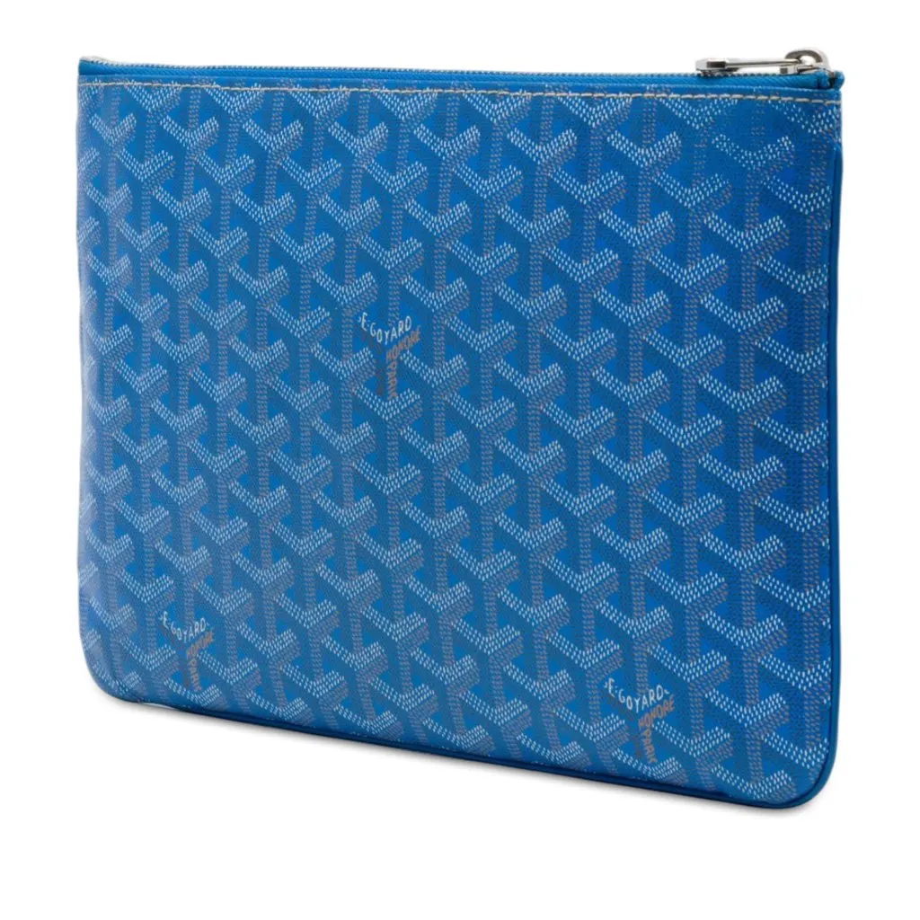 Goyard Goyardine Senat MM Blue Canvas Very good - Back View