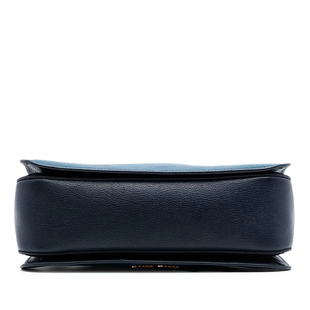 Miu Miu Bicolor Goatskin Madras Satchel Blue Leather Very good - Inside View