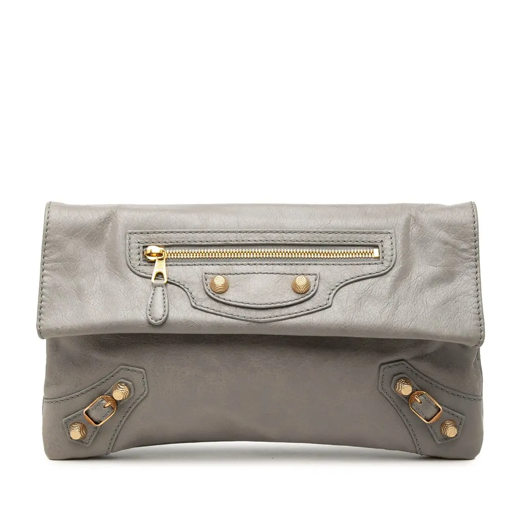 Balenciaga Lambskin Motocross Giant 12 Envelope Clutch MultiColor Leather Very good - Front View