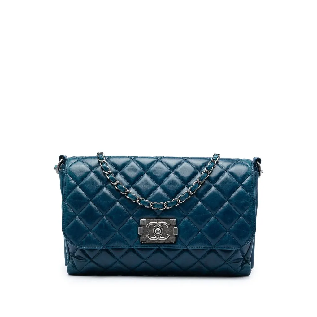 Chanel Quilted Glazed Calfskin Soft Boy Flap