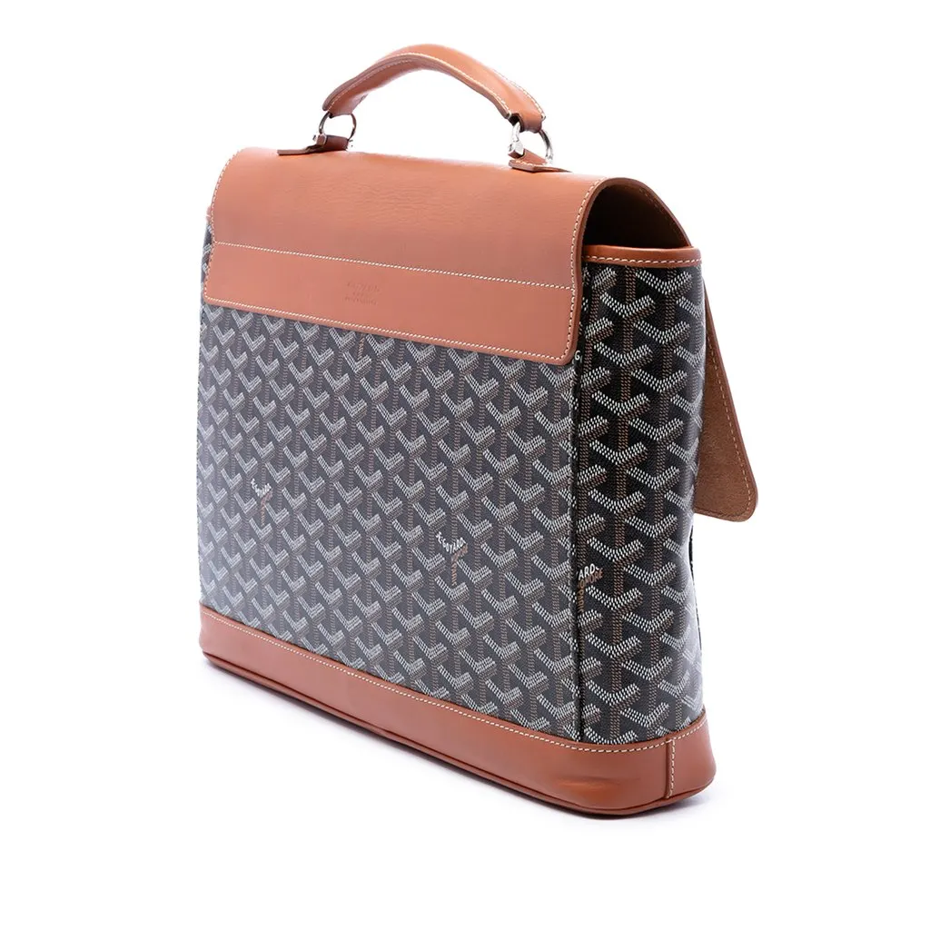 Goyard Goyardine Citadin Briefcase Brown Canvas Good - Back View