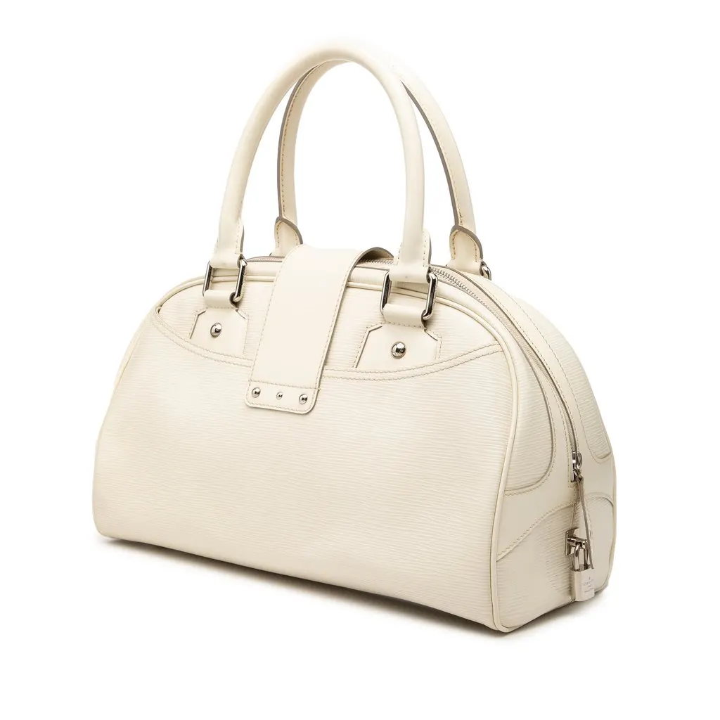 Louis Vuitton Epi Bowling Montaigne GM White Leather Very good - Back View