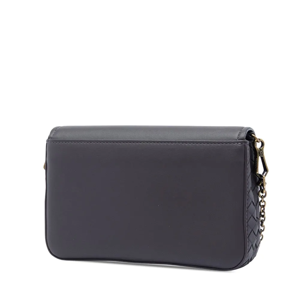 Bottega Veneta Nappa Intrecciato Trimmed Wallet On Chain MultiColor Leather Very good - Back View