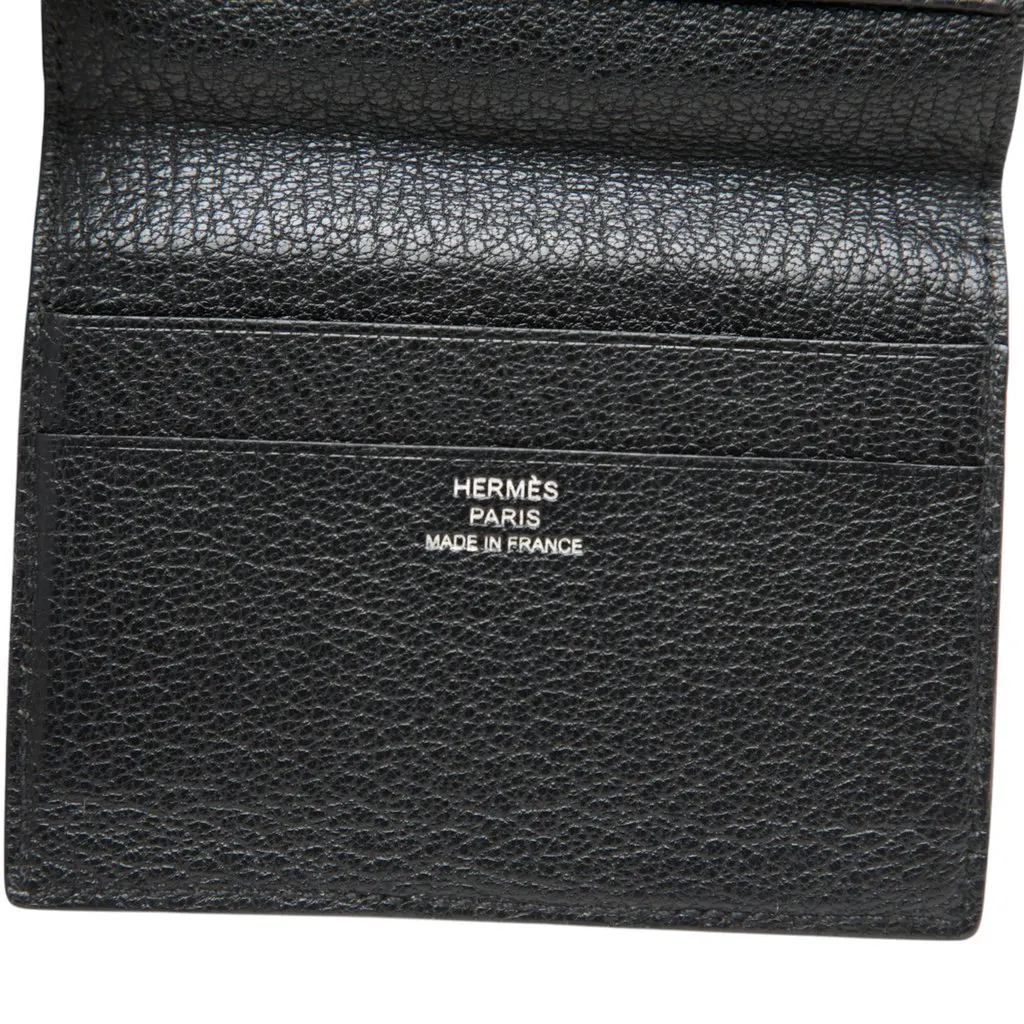Hermès Chevre Mysore Evelyne Card Holder Black Leather Very good - Box View