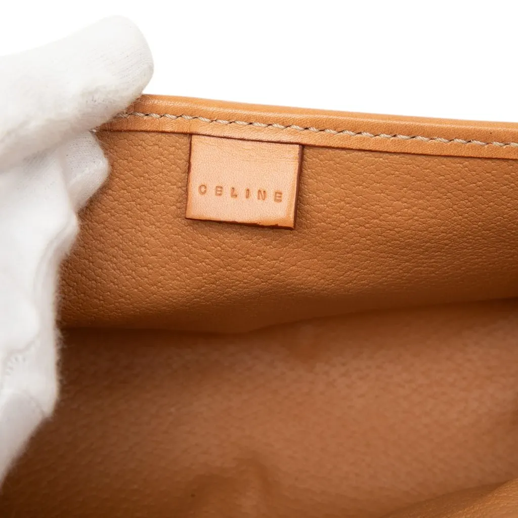 Celine Macadam Coated Canvas Clutch Brown Very good - Box View