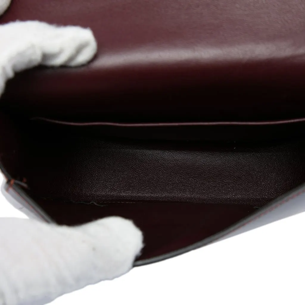 Celine Small Bicolor Glazed Calfskin Trotteur Crossbody Brown Leather Very good - Model View