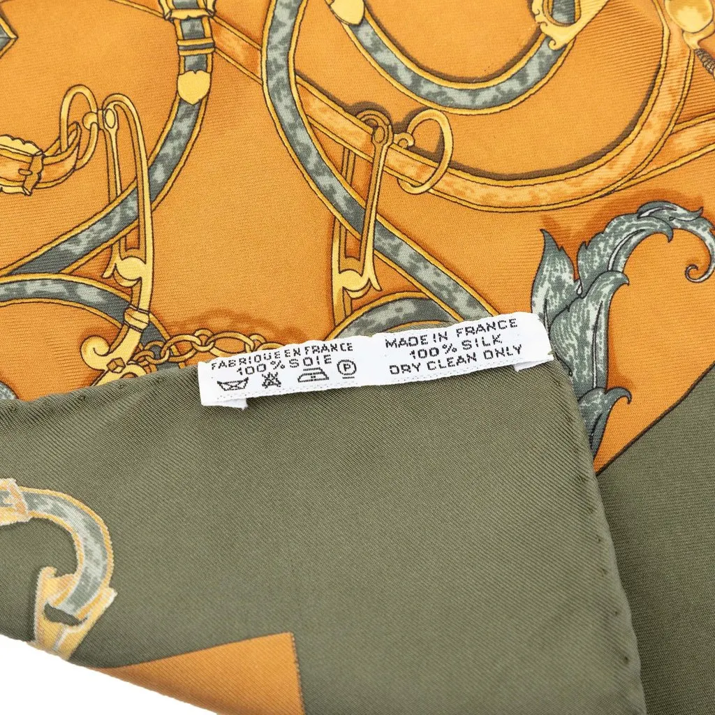 Hermès L Instruction Du Roy Silk Scarf 42 Orange Good - Back View