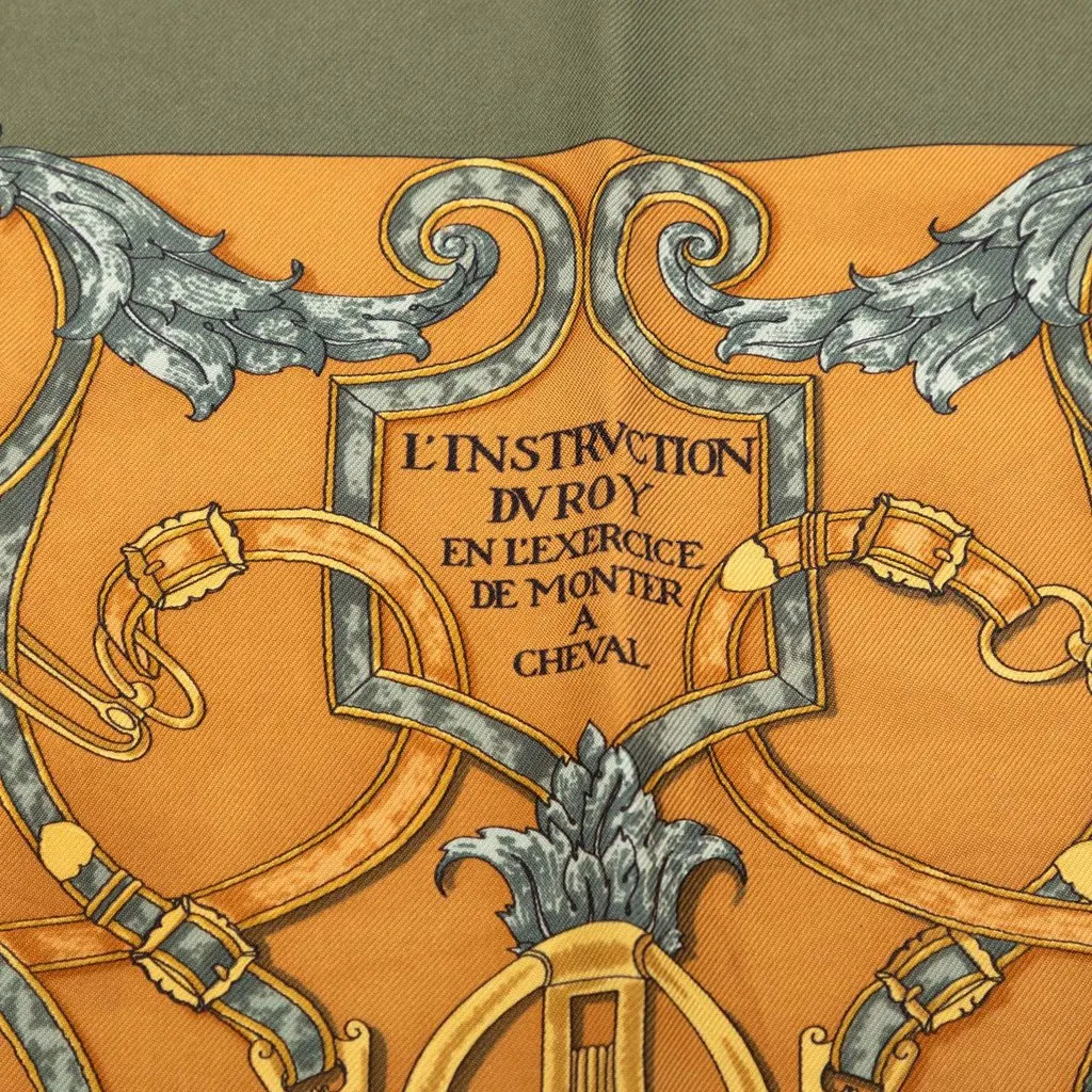 Hermès L Instruction Du Roy Silk Scarf 42 Orange Good - Box View