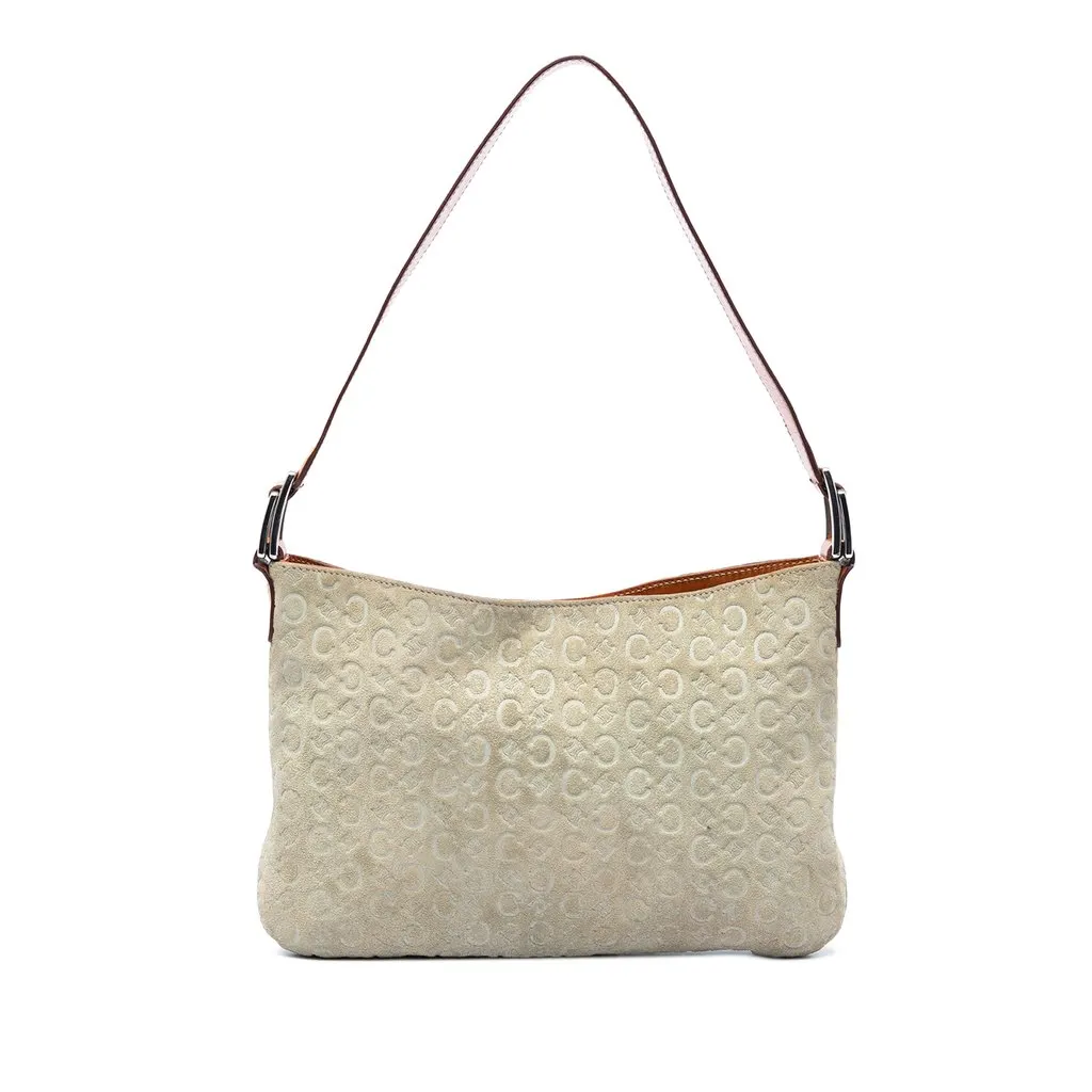 Celine C Macadam Suede Shoulder Bag Brown Leather Very good - Front View
