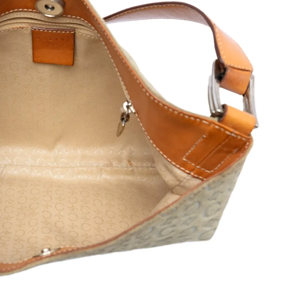 Celine C Macadam Suede Shoulder Bag Brown Leather Very good - Model View