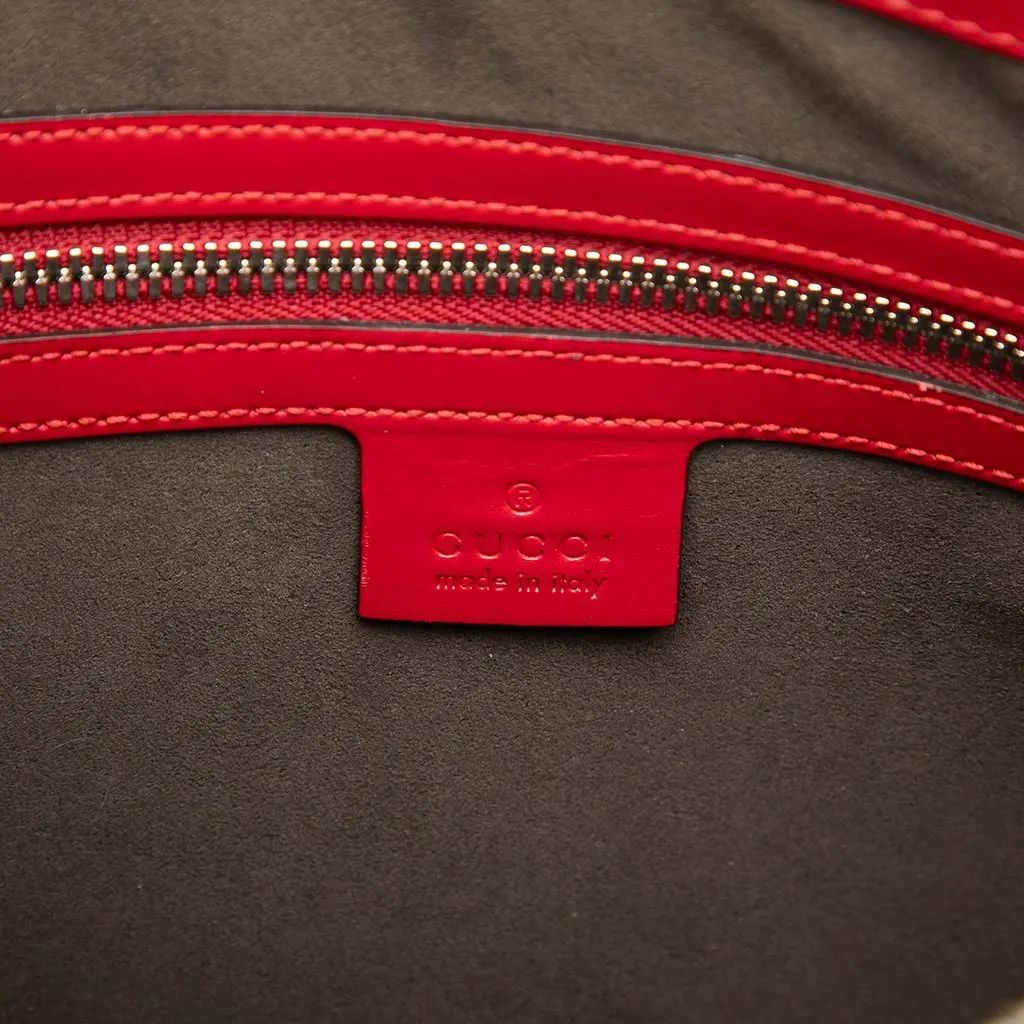 Gucci Guccissima Zip Messenger Bag Red Leather Very good - Box View