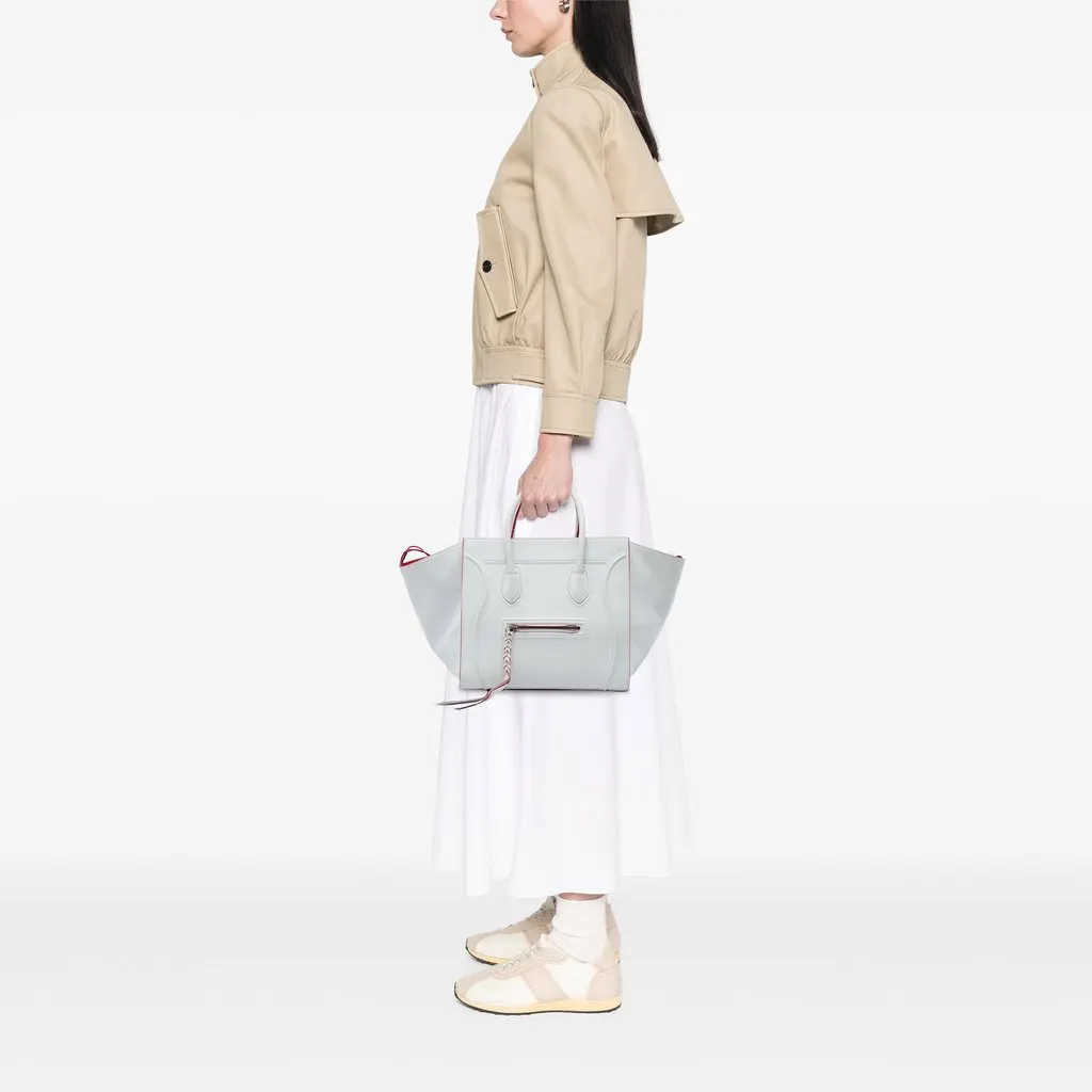 Celine Medium Leather Phantom Luggage Tote White Leather Good - Box View