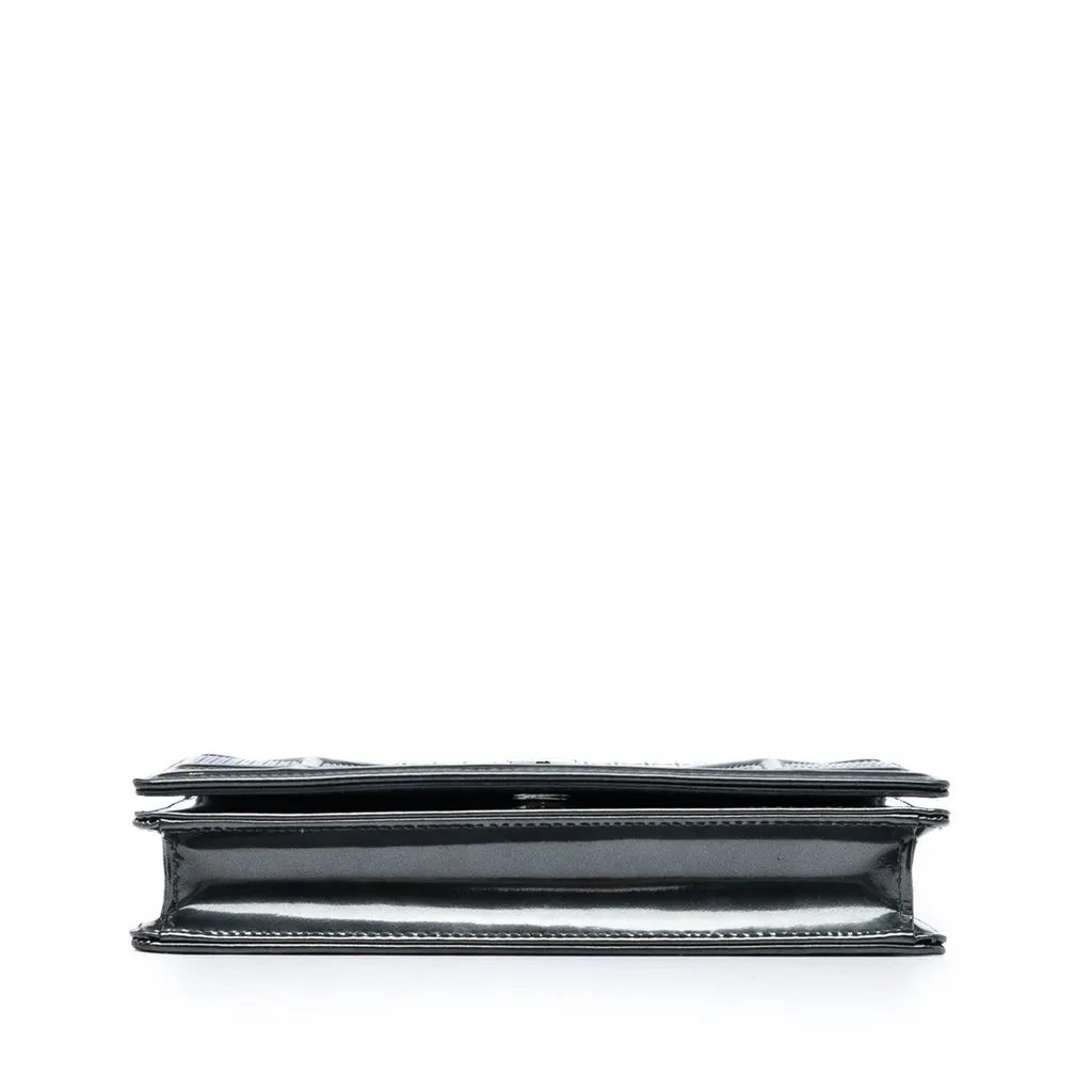 Dior Metallic Patent Microcannage Diorama Wallet on Chain Black Leather Very good - Inside View