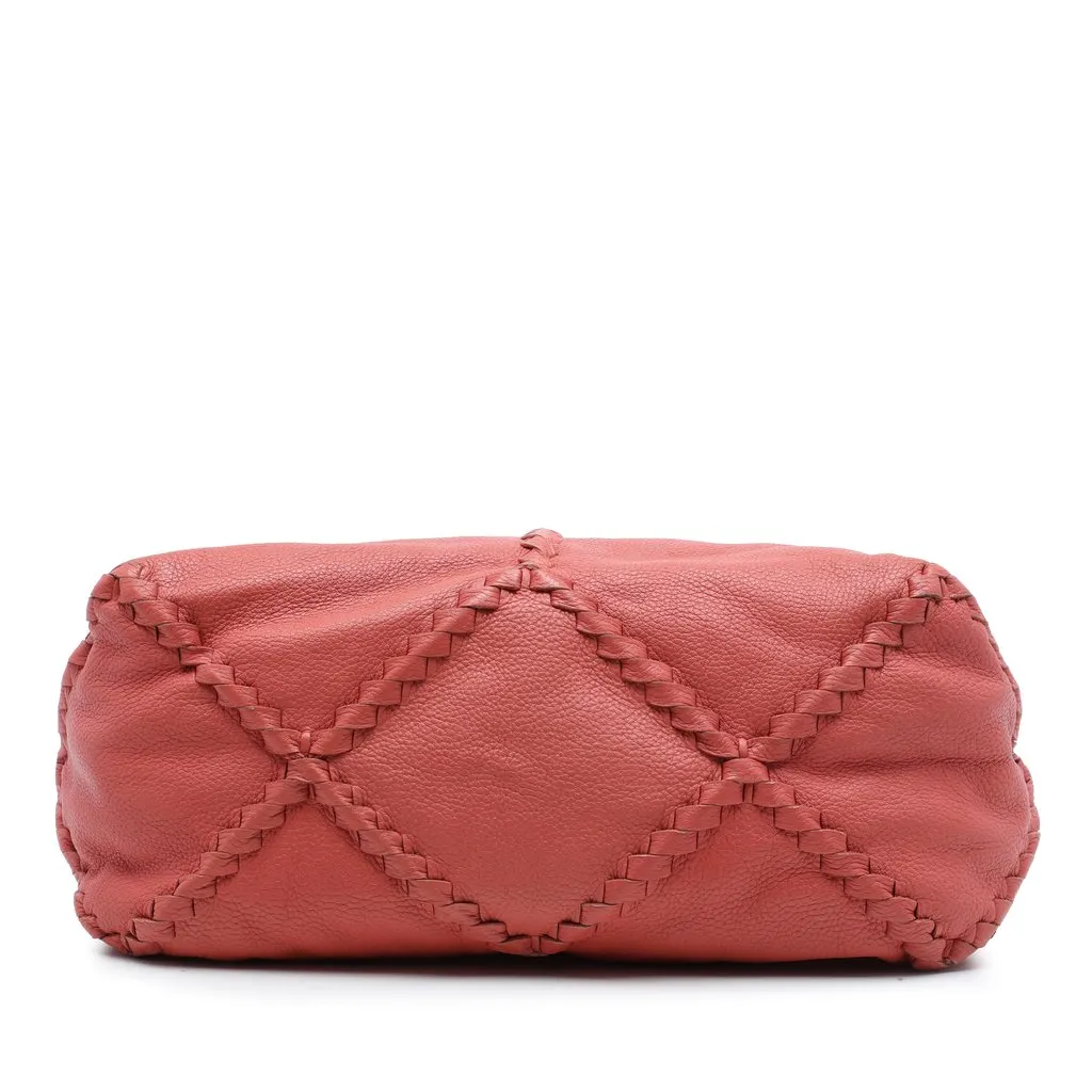 Bottega Veneta Large Intrecciato Trimmed Washed Cervo Deerskin Hobo Red Leather Very good - Inside View
