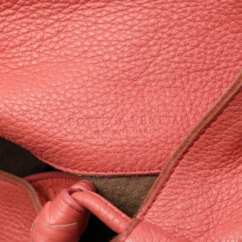 Bottega Veneta Large Intrecciato Trimmed Washed Cervo Deerskin Hobo Red Leather Very good - Box View