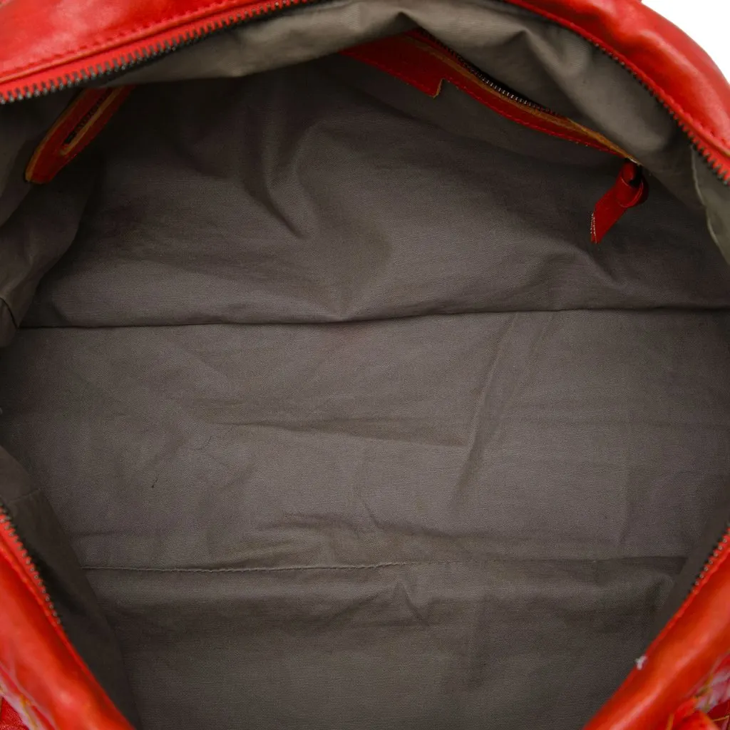 Bottega Veneta Nappa Intrecciato Handbag Red Leather Very good - Model View
