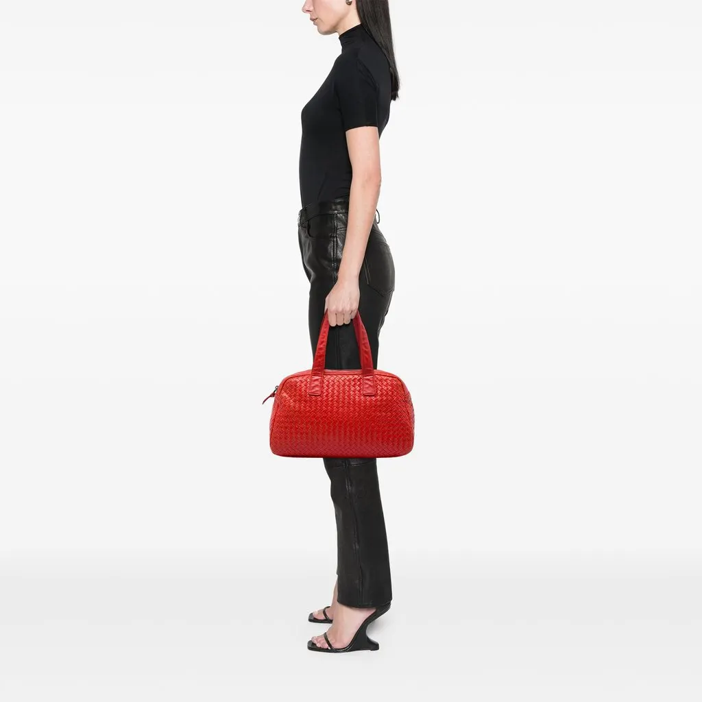Bottega Veneta Nappa Intrecciato Handbag Red Leather Very good - Box View