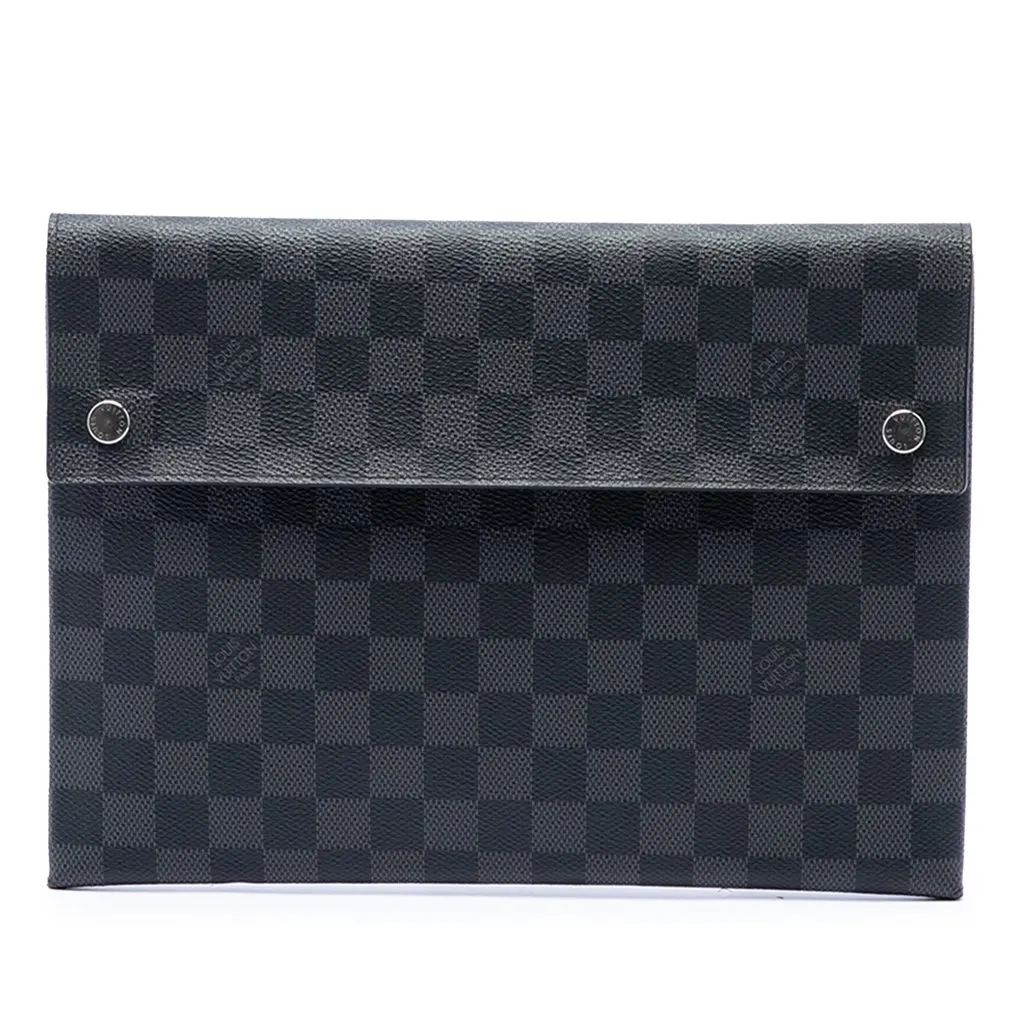 Louis Vuitton Damier Graphite Alpha Pochette GM Black Canvas Very good - Front View