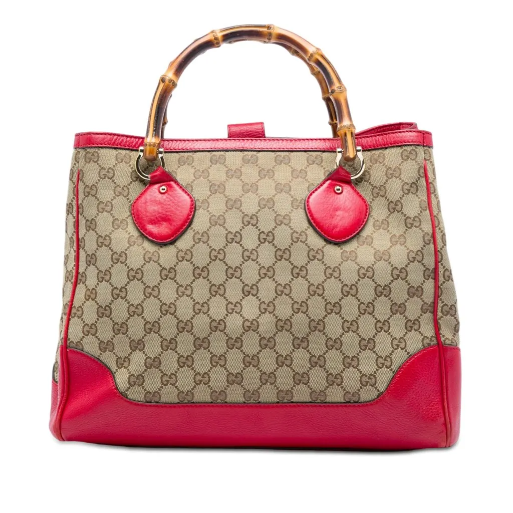 Gucci GG Canvas Bamboo Diana Tote Beige Canvas Very good - Front View
