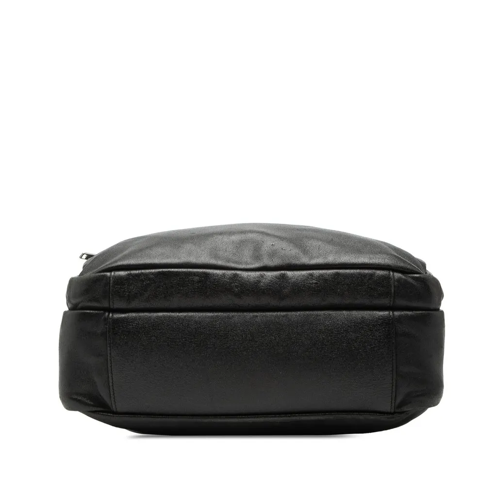 Saint Laurent Lambskin Sid Messenger Bag Black Leather Good - Inside View