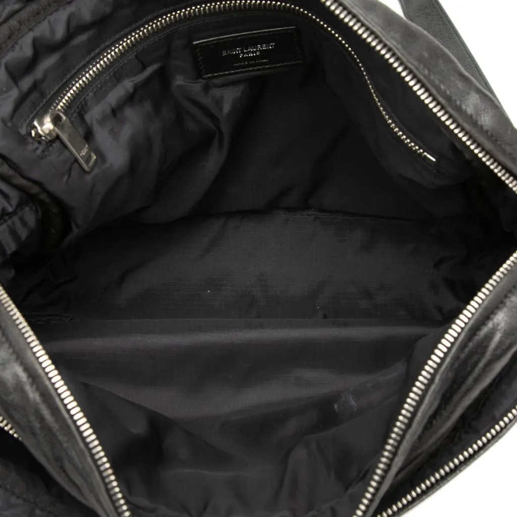 Saint Laurent Lambskin Sid Messenger Bag Black Leather Good - Model View