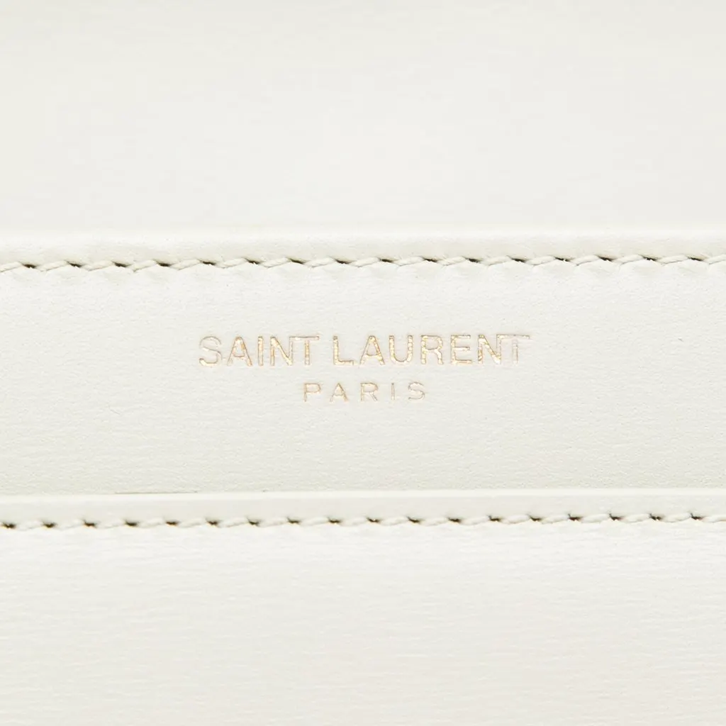 Saint Laurent Medium Smooth Calfskin Solferino Satchel In Box White Leather Very good - Box View