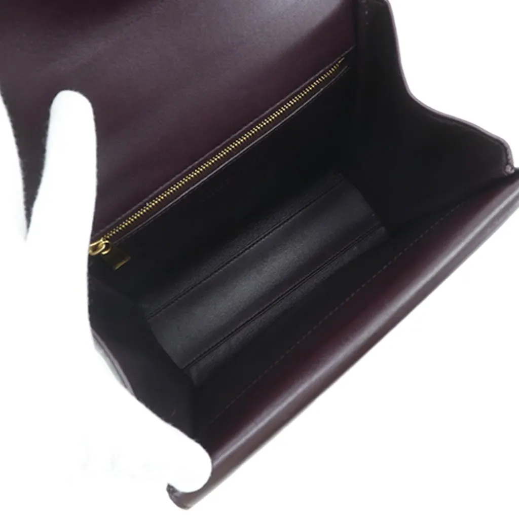Bottega Veneta Leather The Clip Crossbody Purple Leather Very good - Model View