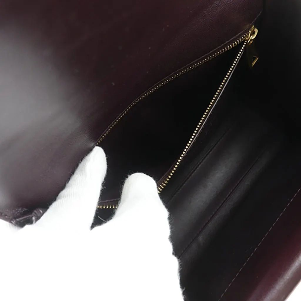 Bottega Veneta Leather The Clip Crossbody Purple Leather Very good - Box View