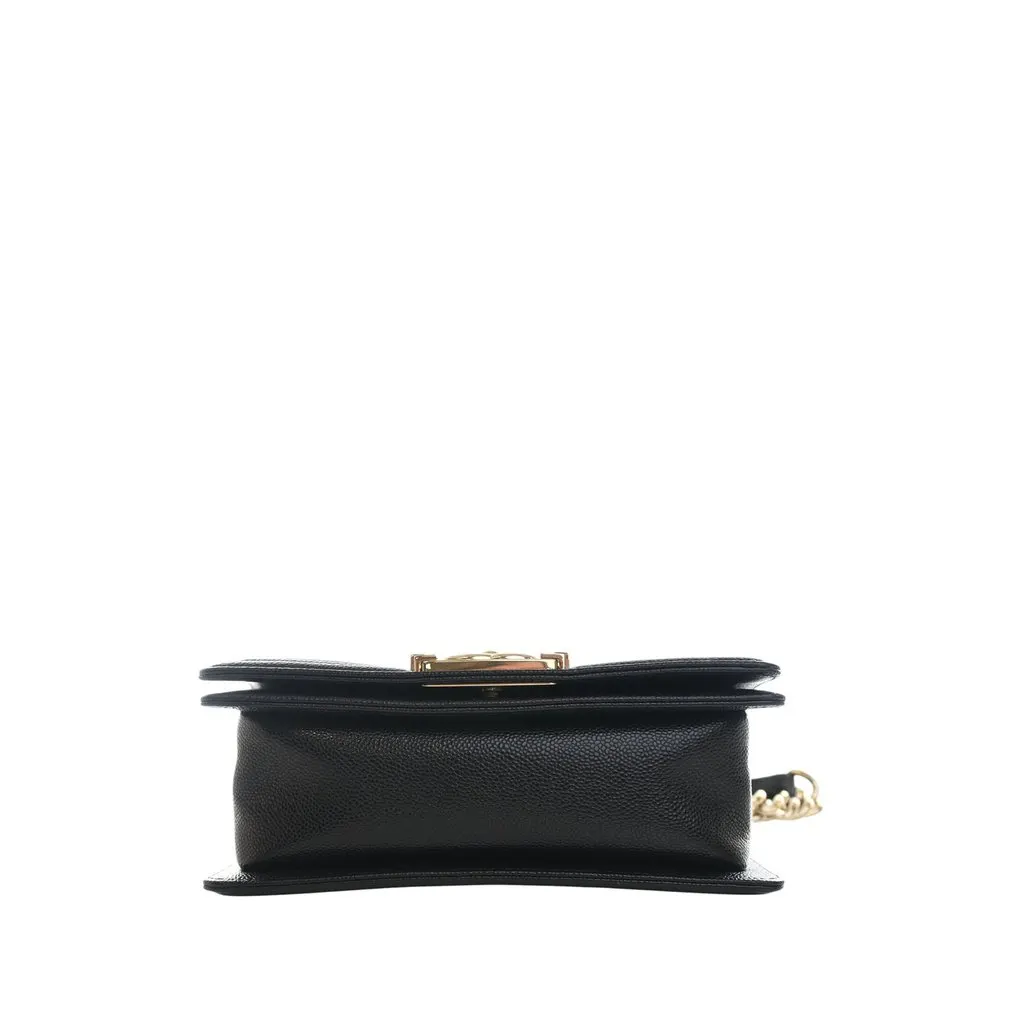 Chanel Small Chevron Caviar Boy Flap Black Leather Very good - Inside View