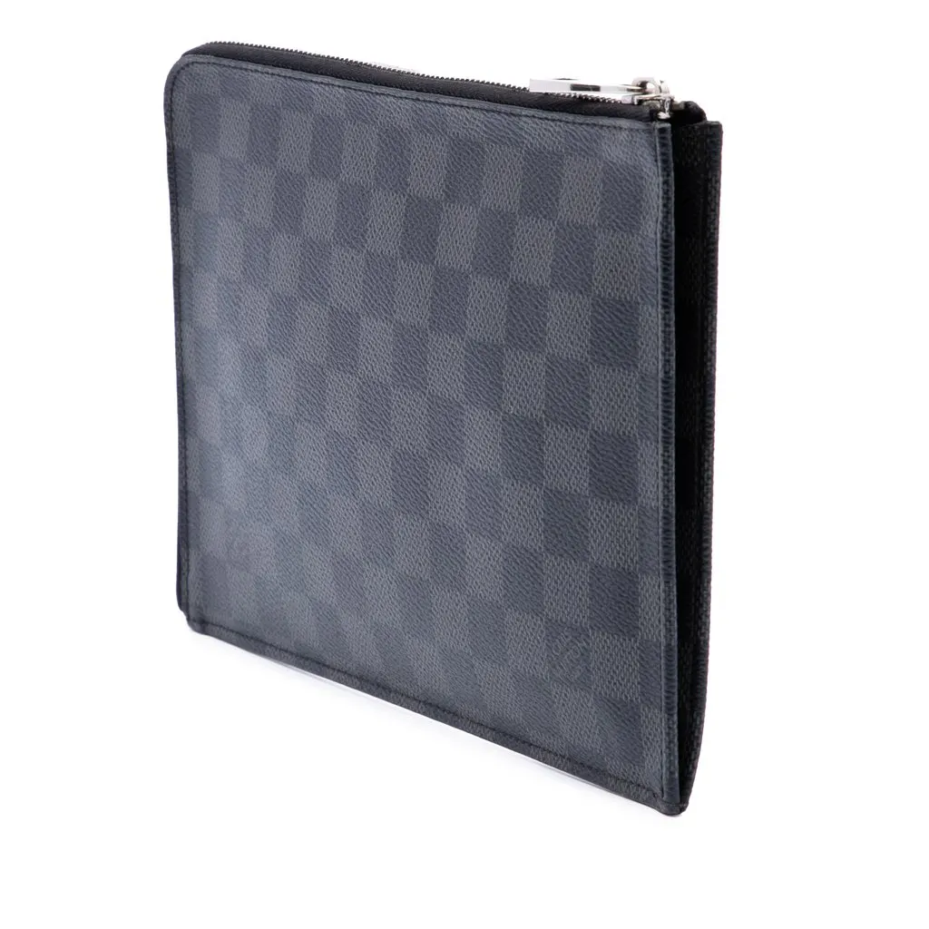Louis Vuitton Damier Graphite Pochette Jour PM Black Canvas Very good - Back View