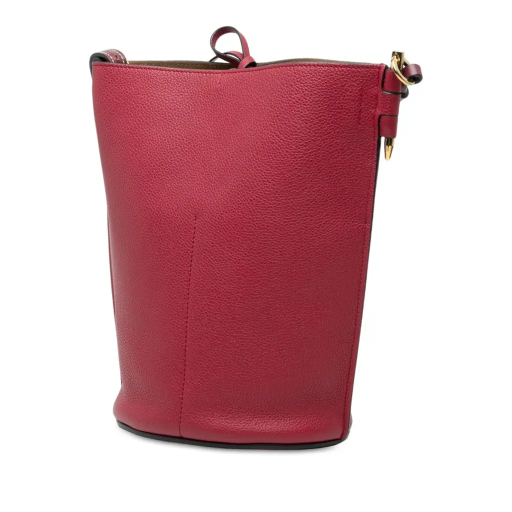 LOEWE Leather Anagram Gate Bucket Bag Red Leather Very good - Back View